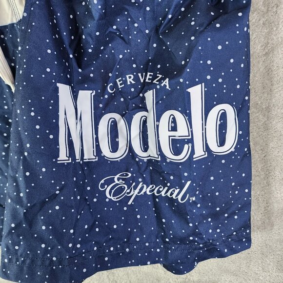 Mens 9" Modelo Especial Elastic Tie Waist Swim Shorts Blue w/ white Stripe XXL - Picture 3 of 10